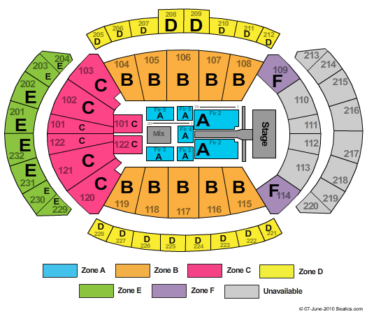 T-Mobile Center Tim McGraw Zone Seating Chart